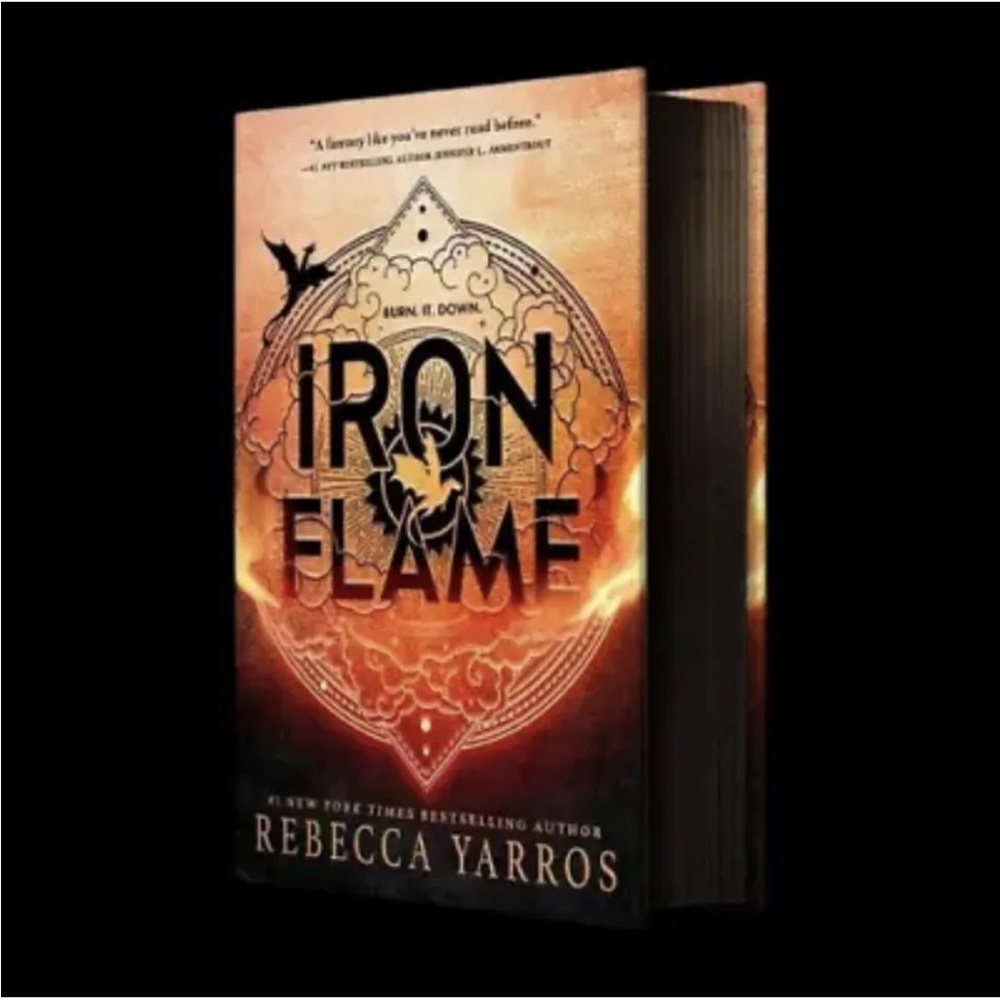 Iron Flame Rebecca Yarros Sprayed Edges Black First Edition Fourth Wing Book 2 - Picture 14 of 16